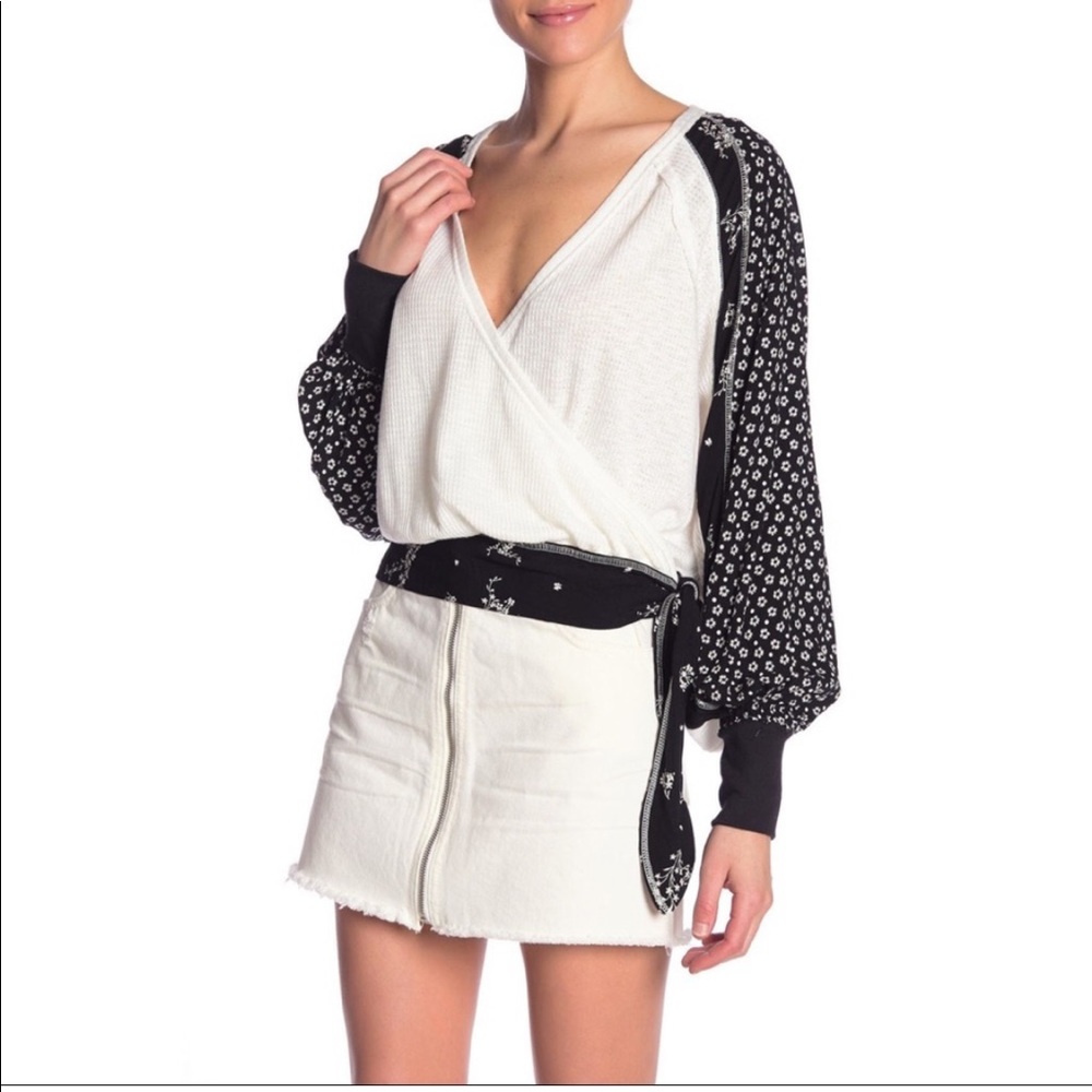 Free People Floral Auxton Thermal Wrap Top - Picture 1 of 6